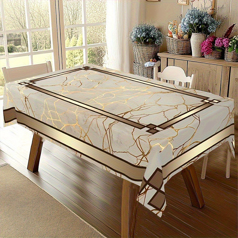 Waterproof Marble-Print Tablecloth