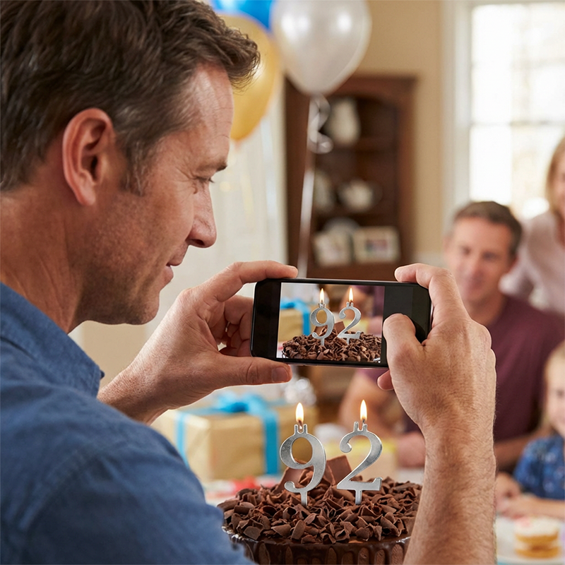 0-9 Number Birthday Cake Candle Holder Set