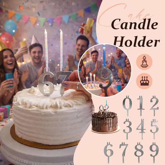 0-9 Number Birthday Cake Candle Holder Set