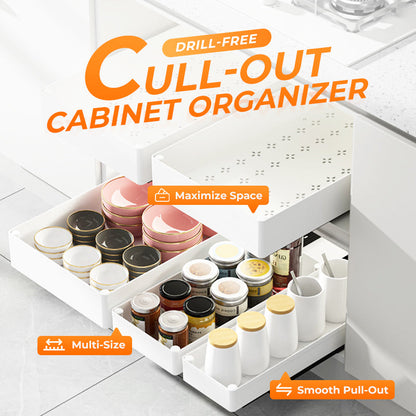 Drill-Free Pull-Out Cabinet Organizer