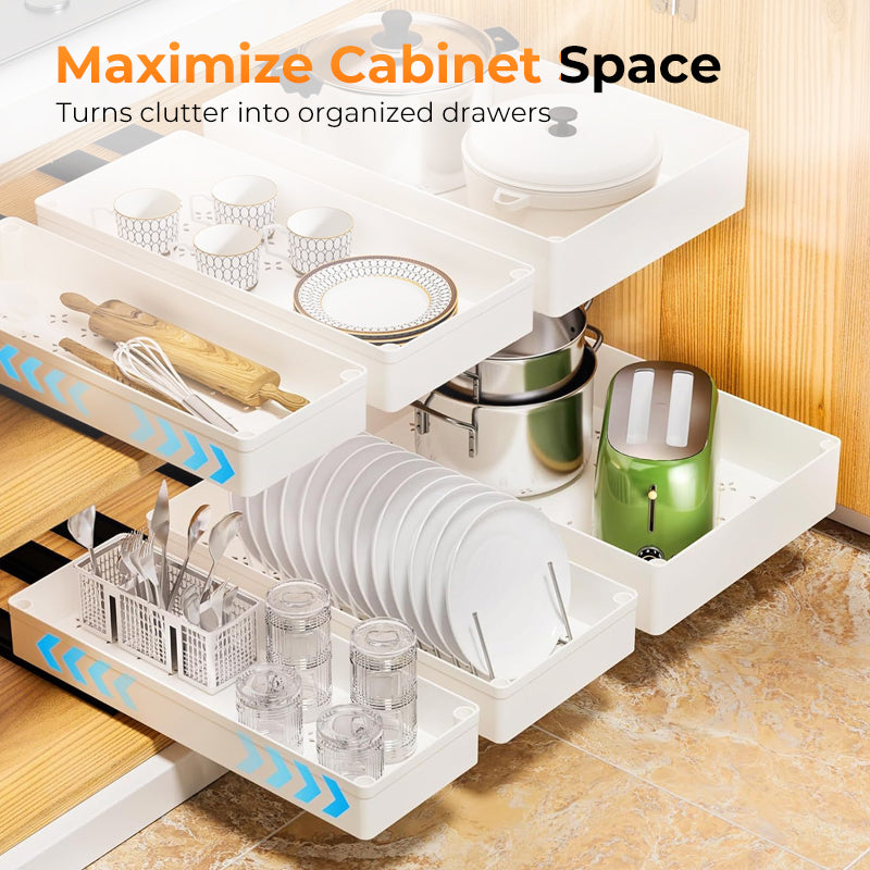 Drill-Free Pull-Out Cabinet Organizer
