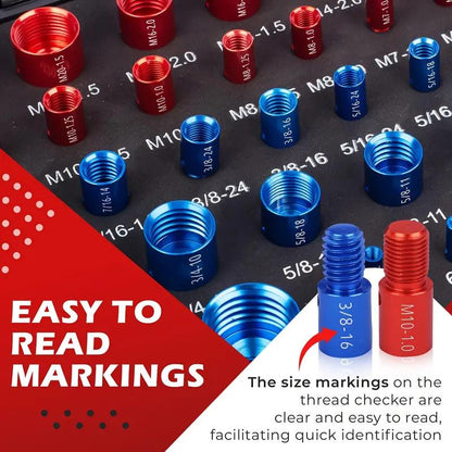 Nut & Bolt Thread Checker Kit for Inspection of Fixed Bolts or Threaded Holes