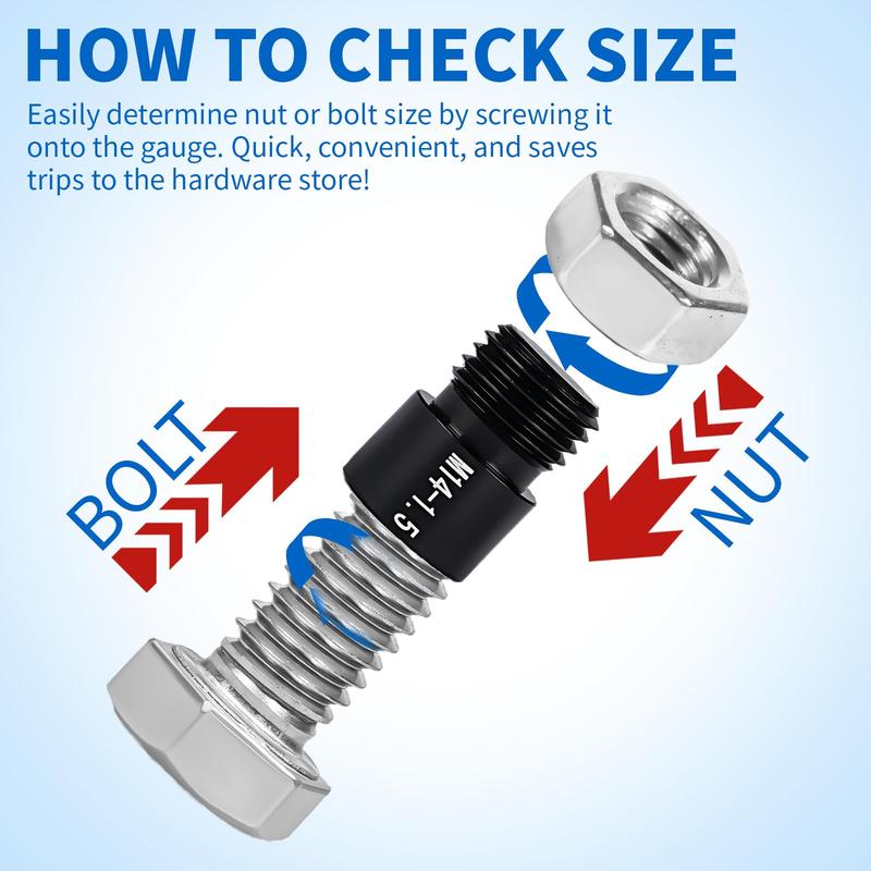 Nut & Bolt Thread Checker Kit for Inspection of Fixed Bolts or Threaded Holes