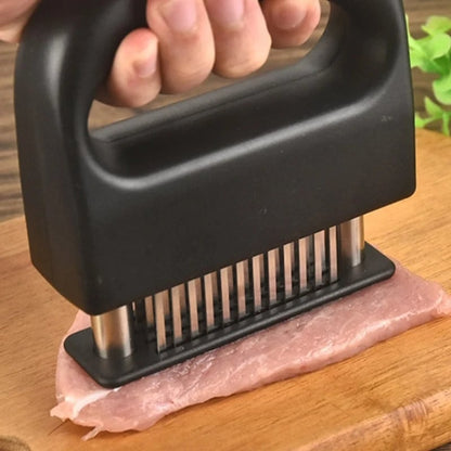 🎉 Meat Tenderizer with 48 Stainless Steel Blades – Tenderize in Seconds, Dishwasher-Safe & Safe Storage Cover Included! 🔪