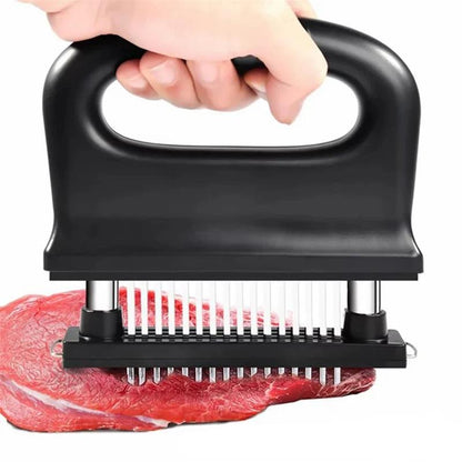 🎉 Meat Tenderizer with 48 Stainless Steel Blades – Tenderize in Seconds, Dishwasher-Safe & Safe Storage Cover Included! 🔪