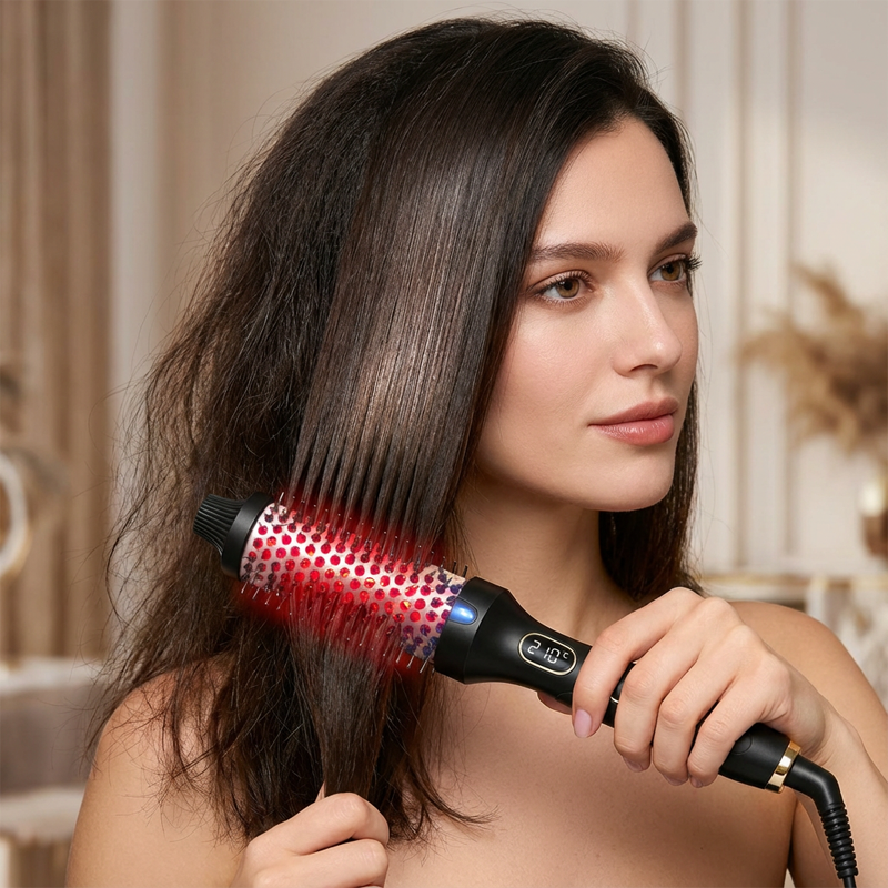 2-in-1 Hair Straightener & Curler Heated Comb