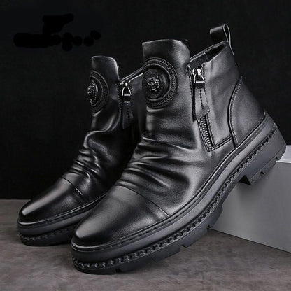 ✨🎁[Best Gift] Men’s Classic Casual Side-zip Leather Boots👞
