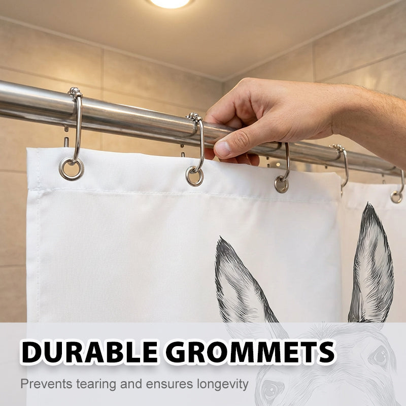 Funny Donkey Shower Curtain with Hooks