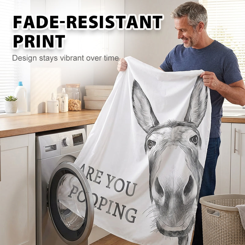 Funny Donkey Shower Curtain with Hooks
