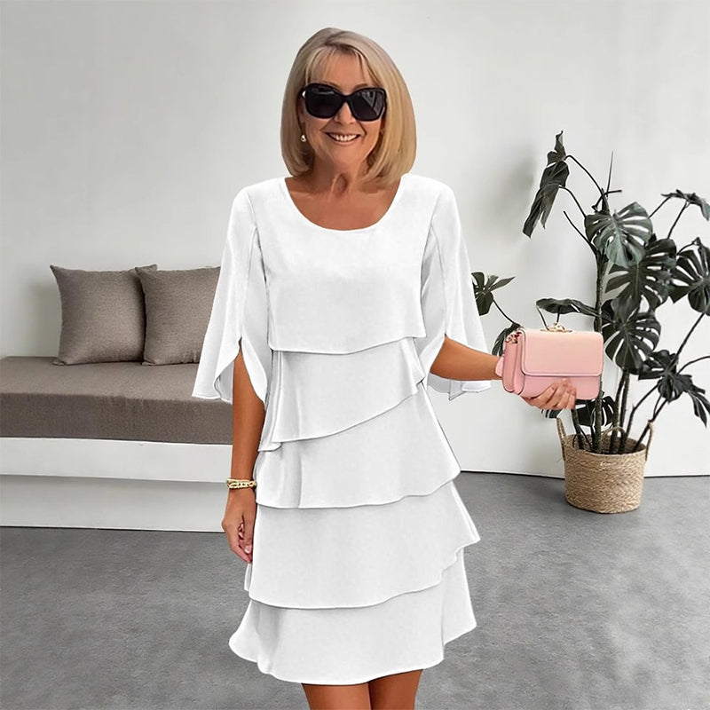 🎁Women's Elegant Layered Ruffle Sleeve Dress – Effortless Style for Every Occasion💃