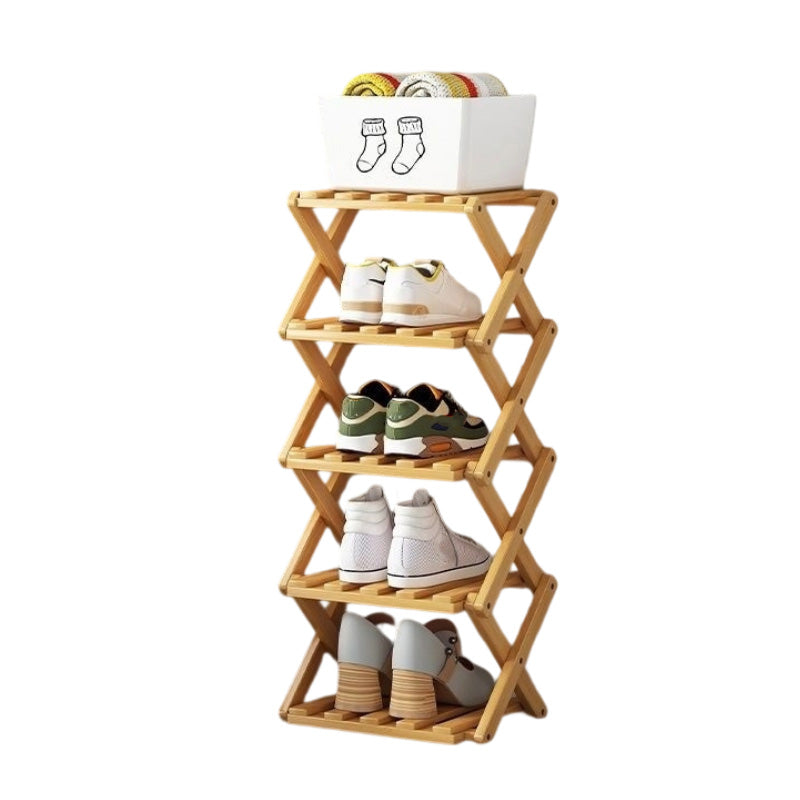 Durable Foldable Bamboo Shoe Rack