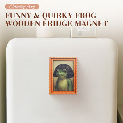 Funny & Quirky Frog Wooden Fridge Magnet