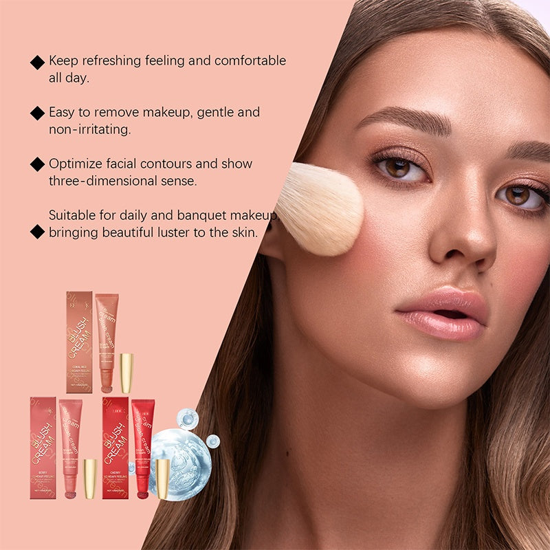 Natural Long-Lasting Shimmer Blush Cream