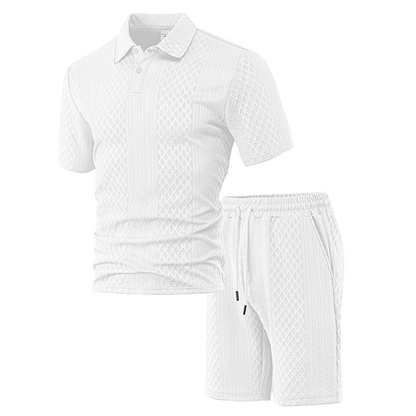 🩳Men's Diamond Print 2-Piece Set – Ready in seconds! Soft, breathable top with easy shorts.