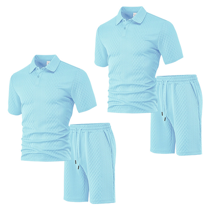 🩳Men's Diamond Print 2-Piece Set – Ready in seconds! Soft, breathable top with easy shorts.