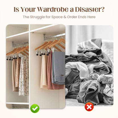 👕360° Swivel Multi-Hook Wardrobe Organizer--10 clips