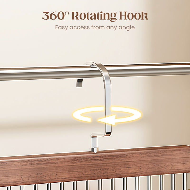 👕360° Swivel Multi-Hook Wardrobe Organizer--10 clips