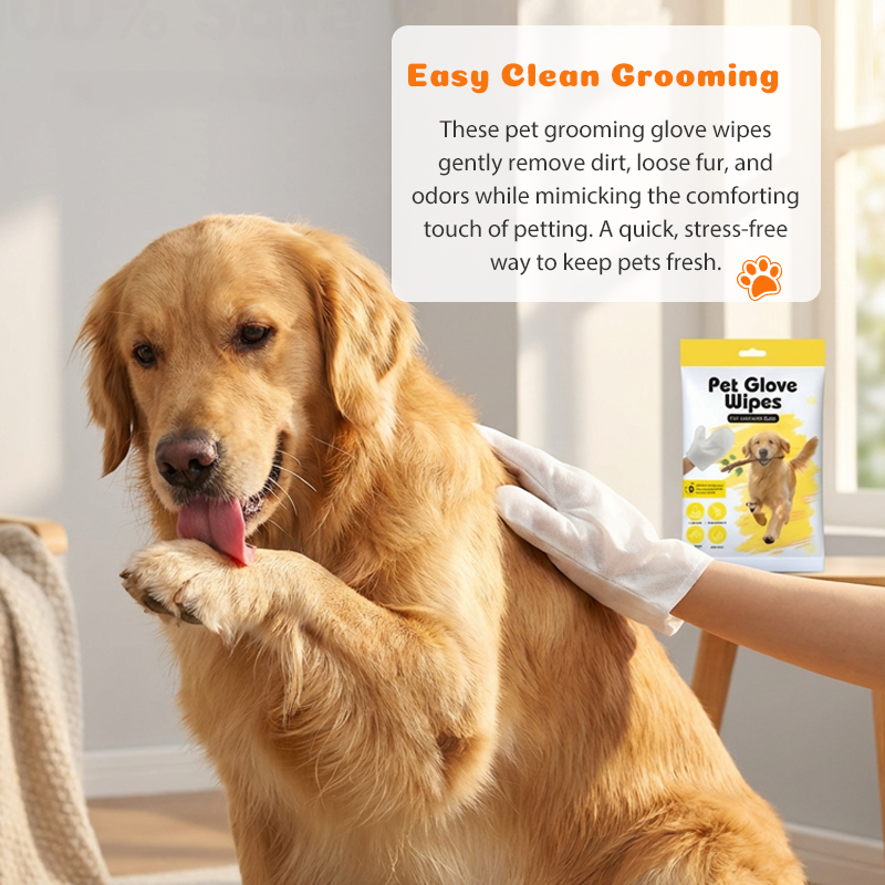 Pet Grooming Glove Wipes for Dogs & Cats - 6PCS/Pack