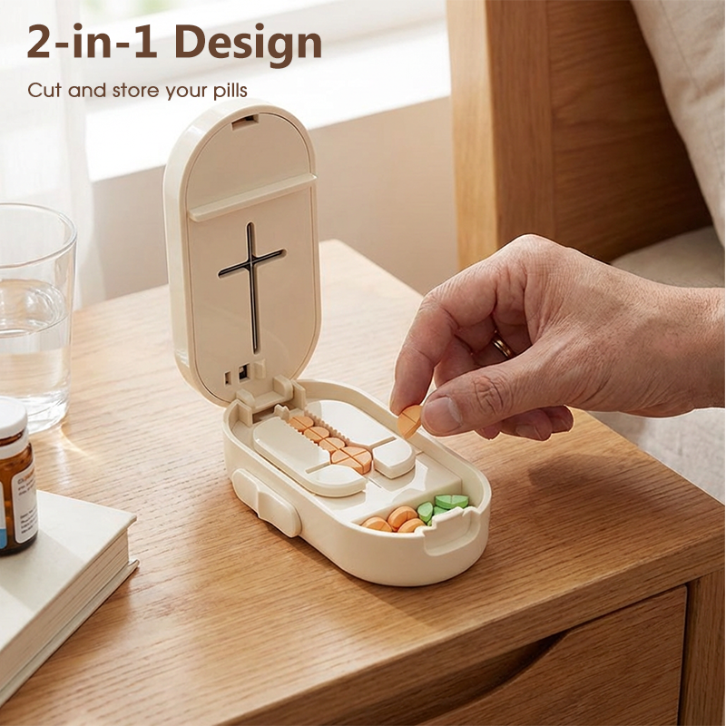 2-in-1 Safety Pill Cutter and Storage Case