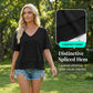 Women's Half Sleeve V-Neck Top with Patchwork Hem
