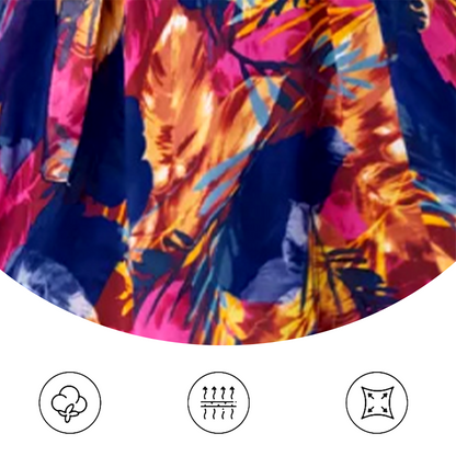Women's Graceful Floral Printed Half-Sleeve Dress