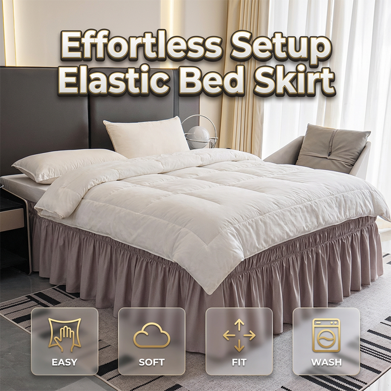 🔥Now on sale-Effortless Setup Elastic Bed Skirt
