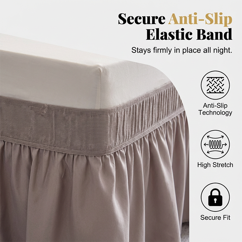 🔥Now on sale-Effortless Setup Elastic Bed Skirt