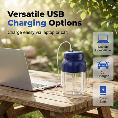 🍓🥤 1300ml Portable Blender – Dual Lids + Straw, USB Rechargeable, Powerful & Compact. Fresh Juice Anywhere! 🌎✨