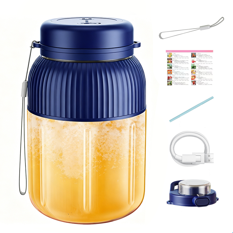 🍓🥤 1300ml Portable Blender – Dual Lids + Straw, USB Rechargeable, Powerful & Compact. Fresh Juice Anywhere! 🌎✨