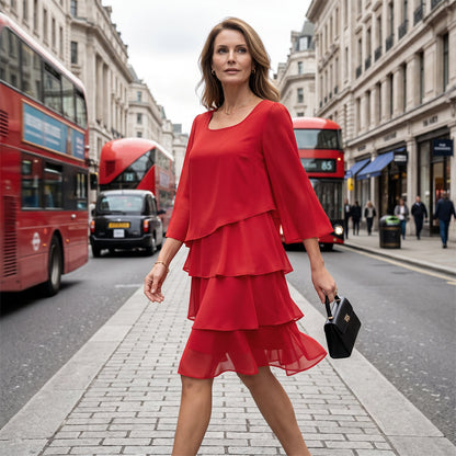 💃Women's Tiered Ruffle Dress with Flared Sleeves