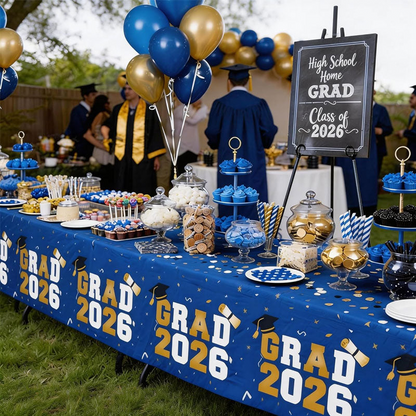 "Grad 2026" Confetti Tablecloth