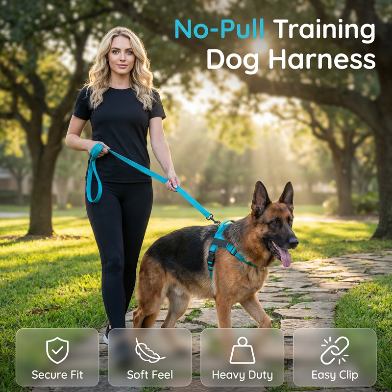 🐶 Easy On-Off Padded Dog Harness for Walking