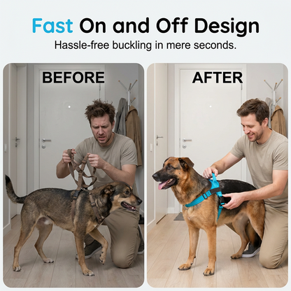 🐶 Easy On-Off Padded Dog Harness for Walking