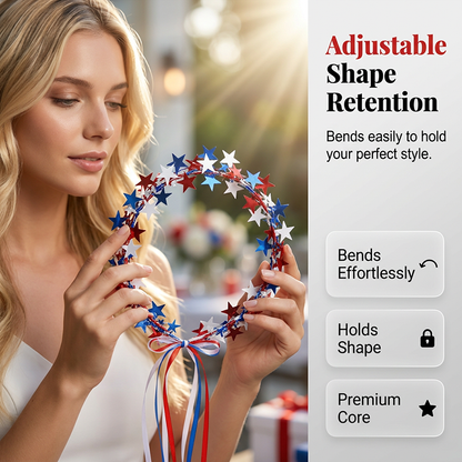 Independence Day Star Headband with Ribbons