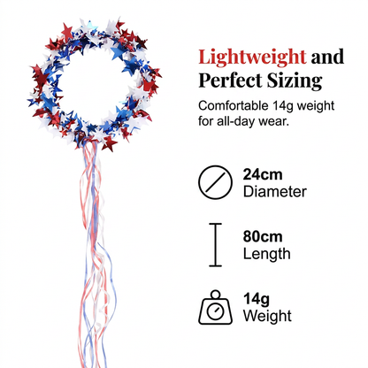 Independence Day Star Headband with Ribbons