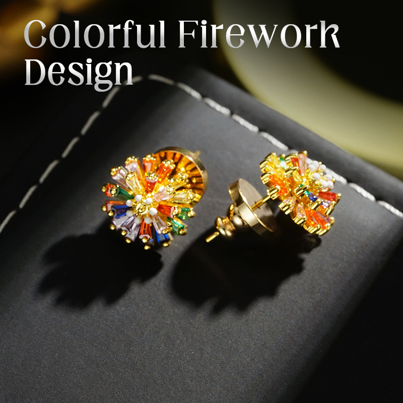 🎉 Colorful Firework Stud Earrings for Women