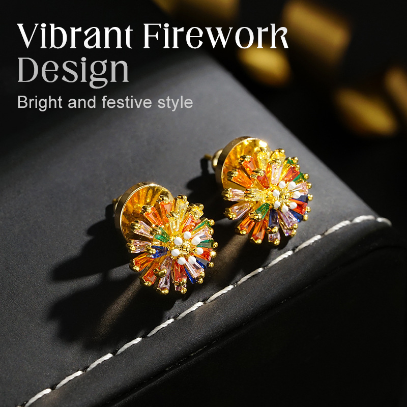 🎉 Colorful Firework Stud Earrings for Women