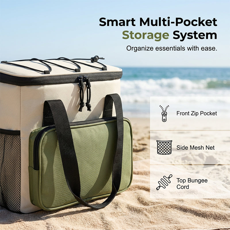 Large Capacity Insulated Cooler Bag for Picnics & Outdoors – Keeps Food & Drinks Cold for Hours 🧺