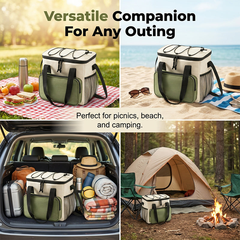 Large Capacity Insulated Cooler Bag for Picnics & Outdoors – Keeps Food & Drinks Cold for Hours 🧺