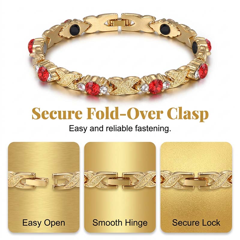 Fashionable Magnetic Bracelet with Rhinestones