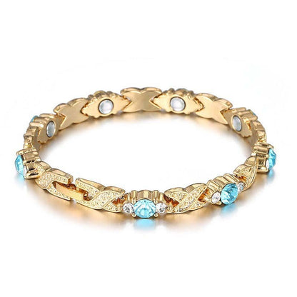 Fashionable Magnetic Bracelet with Rhinestones