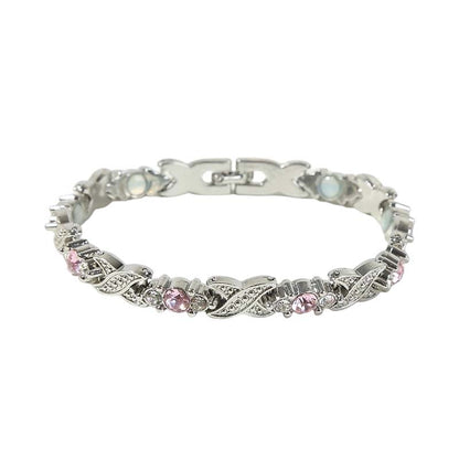 Fashionable Magnetic Bracelet with Rhinestones