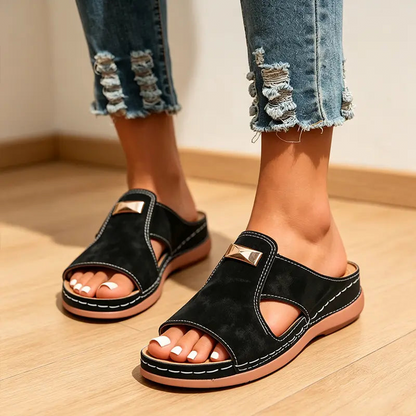 Women's Stylish Peep-Toe Wedge Sandals👡