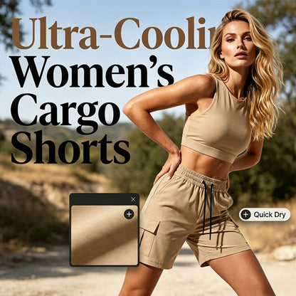 Women's Elastic Waist Cargo Shorts with Pockets