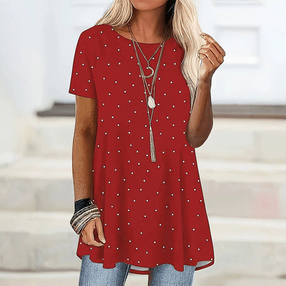 💥✨👚Women’s Casual Polka Dot Tunic Top