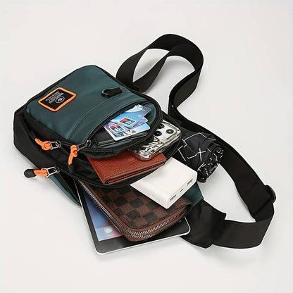 🎒✨ Waterproof Multi-pocket Crossbody Sling Bag – Organized Storage, Adjustable Strap, Headphone Jack 🌧️