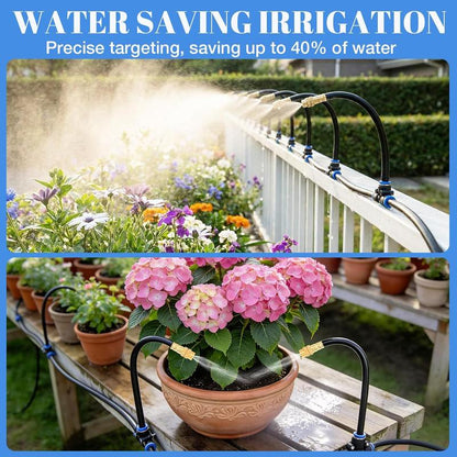 Adjustable Misting Cooling System with Flexible Nozzles