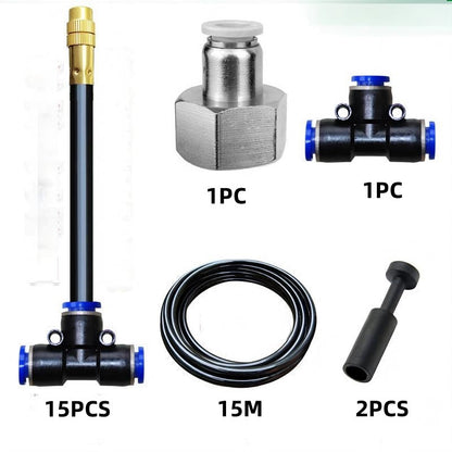 Adjustable Misting Cooling System with Flexible Nozzles