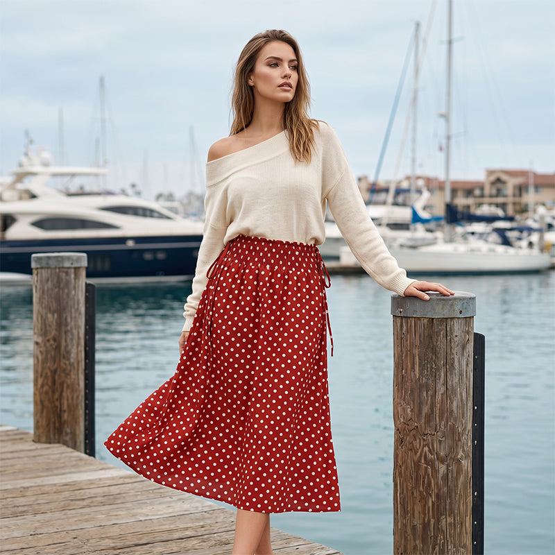 Women's Polka Dot Midi Skirt🌟👗