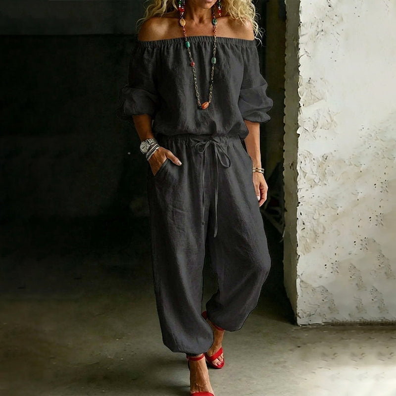 👗🌸Women's Off Shoulder Jumpsuit – Effortless Chic With A Flattering Fit ✨